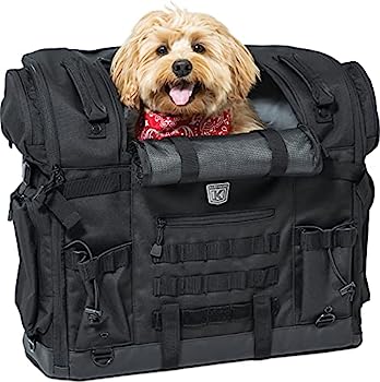 【中古】【インポート品・未当て嵌める】Kuryakyn 5723 Titan Pet Palace 携帯型耐候性と熱を先ぼそるする自動二輪車犬/猫履歴クレート ツーリング腰掛け用 黒いこと L