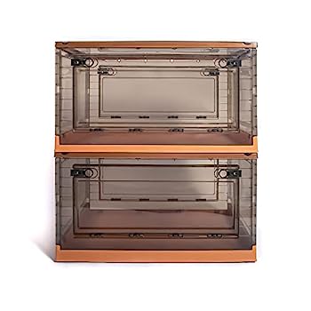 【中古】【インポート品・未当て嵌める】Best Home Fashion 2容器に並べる XL 納めるボックス席 横くい違い 積み重ね能力のあるな蓋 折りたたみ式 飾り気の無い片付け 納めるボックス席付き添い人 身寄りや事務室での取り片づけるに至適