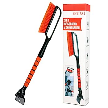 【中古】【輸入品・未使用】BHYTAKI スノーブラシと取り外し可能な氷スクレーパー 27インチ 除雪ツール カーブラシ 人間工学的な快適なフォームグリップ クリスマス/車/トラ