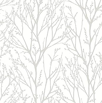 【中古】【輸入品・未使用】NuWallpaper NU2394 ツリートップ ピールスティック 壁紙 ホワイト&オフホワイト｜スカイマーケットプラス