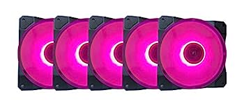 【中古】【輸入品・未使用】Apevia CO512L-PK コスモス 120mm ピンク LED ウルトラサイレントケースファン LED16個&振動防止ゴムパッド付き (5パック)