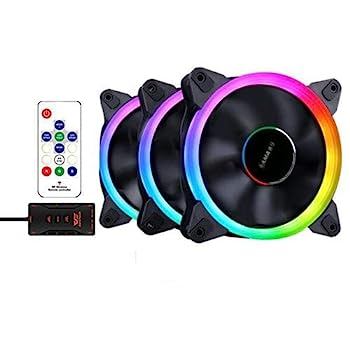 【中古】【輸入品・未使用】コンピューターケース PC ファン RGB PWM LEDケースファン 調整可能な色 静音 高気流 CPU冷却ファンとラジエーター 静音インテリジェントコント