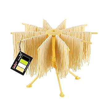 【中古】【輸入品・未使用】Valuetools折りたたみ式パスタ乾燥ラック - プラスチック家庭用ヌードルスタンド アーム10本付き (イエロー)