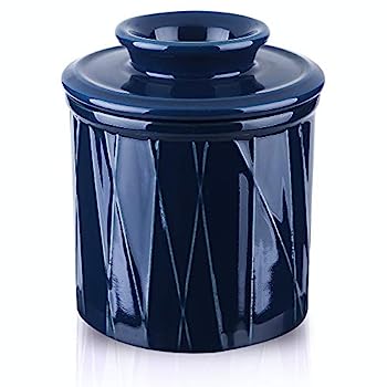 【中古】【輸入品・未使用】KOOV 磁器バタークロック フレンチバター皿 セラミックバターキーパー カウンター用 大容量 イレギュラーストライプシリーズ (エーゲ) 22,901円