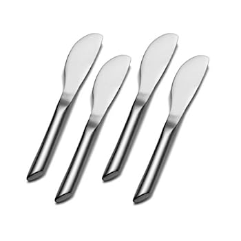 【中古】【インポート品・未当て嵌める】Towle Living Wave Stainless Steel Cheese Spreader, Set of 4 by Towle Living 食器・カトラリー・グラス-箸・カトラリー-キッチン用品・食器・調理器具
