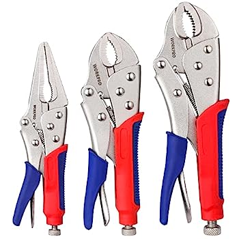 【中古】【輸入品・未使用】WORKPRO 3ピースロックペンチセット 10inチ 湾曲した顎部 7inチ 湾曲したジョーと6-1 / 2inチストレートジョー 3ピースバイ材料ハンドル