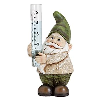 【中古】【輸入品・未使用】Bits and Pieces - 手描きノーム雨ゲージ彫刻 - チャーミングガーデン装飾 - 防水ノーム像 - 8インチ x 3?インチ