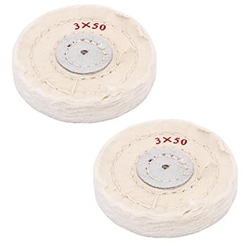 【中古】【輸入品・未使用】NIUPIKAホワイトソフトコットンポリッシュバフホイールベンチグラインダーアーバーホール付（3インチ（50プライ））