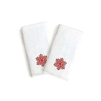 【中古】【輸入品・未使用】Linum Home Textiles ST00-2HT-63-FLK ハンドタオル レッドスノーフレーク (2枚セット)