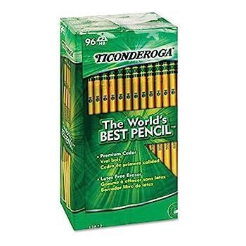 【中古】【輸入品・未使用】Ticonderoga (タイコンデロガ) 木製鉛筆 HB #2 持つ部分はイエロー 96本 [お得な大量パック]