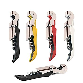 【中古】【輸入品・未使用】プロ仕様 ウェイター コルクスクリュー ワインオープナーセット 4個パック 高耐久 ステンレススチール ヒンジ付き ワインキー レストランのウェ