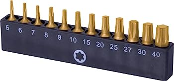 【中古】【輸入品・未使用】NordWolf 19001 12ピース 窒化チタン(TiN)コーティングビットセット S2 Torx T-Star 6ポイントインサートスクリュー 運転ビット T5-T6-T7-T8-T9-
