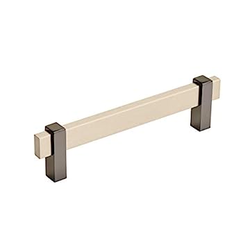 【中古】【インポート品・未当て嵌める】Amerock Mulino 128粍 センターツーセンター しろがね色 三鞭酒/黒いこと Ｎｉ キャビネットプル 5-1/16