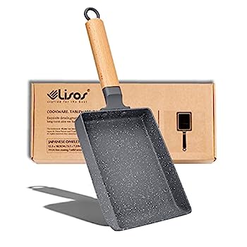 【中古】【輸入品・未使用】たまご焼き フライパン 正方形 日本製オムレツパン 焦げ付き防止 エッグロールパン 長方形フライパン 木製ハンドル シリコンブラシ&無垢材のスペ｜スカイマーケットプラス