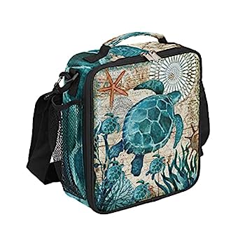 【中古】【輸入品・未使用】子供用ランチボックスバッグ ウミガメランチボックス 男の子と女の子向け 防水 断熱ランチバッグ クーラートート 学校用 取り外し可能なショルダ画像