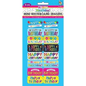 【中古】【インポート品・未当て嵌める】Ashley Productions 非磁性 ミニホワイトボード消ゴム 心うれしい誕生日 16個風呂敷き包み