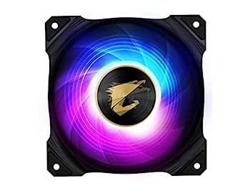 【中古】【インポート品・未当て嵌める】Gigabyte AORUS 120粍 捩りベアリング ARGB コンピューターケースファン 黒いこと