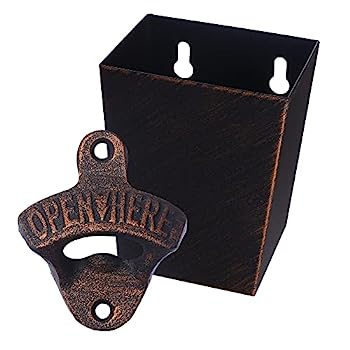 【中古】【輸入品・未使用】Jumiok アンティーク銅鋳鉄ビールボトルオープナー 壁取り付け キャップキャッチャー付き ナローバンドル 9,387円