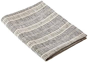 【中古】【輸入品・未使用】LinenMe Linen Bath Towel, 26 by 51-Inch, Black Multi Striped by LinenMe｜スカイマーケットプラス