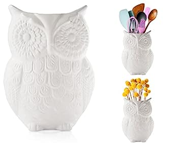 【中古】【輸入品・未使用】Comfify フクロウ用具ホルダー装飾セラミック調理器具廃人＆オーガナイザー、素敵なホワイトカラーで - 用具キャディと完璧なキッチンセラミック 9,815円