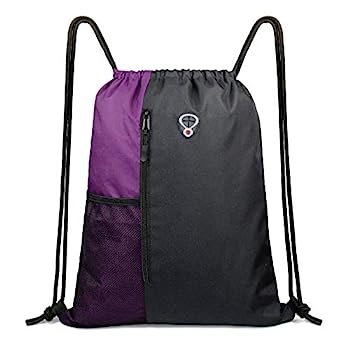 【中古】【インポート品・未当てはめる】ドローストリングバックパック 運動競技体育館御徒面子 レディース メンズ 小わっぱ L大いさ ファスナーとウォーターボトルメッシュポケット付き添い人