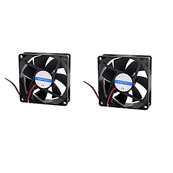 【中古】【インポート品・未当て嵌める】LDEXIN コンピューターケースファン 2個 3-5/8in 電子計算機入れもの落ち居る用 2いの一番 DC 24V 0.2A 黒いこと