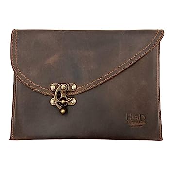 【中古】【輸入品・未使用】Hide & Drink、プチビンテージレザークラッチバッグ ハンドメイド ブラウン S|スカイマーケットプラス