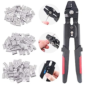 【中古】【輸入品・未使用】Glarks 最大 2.2mm ワイヤー ロープ 圧着ツール ワイヤー ロープ スウェージャー クリンパー フィッシング クリンピング ツール 180ピース 1.2/1|スカイマーケットプラス