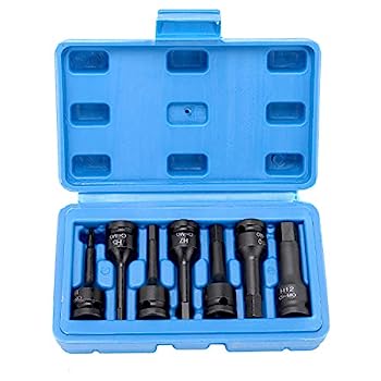 【中古】【輸入品・未使用】HELAKLS 3/8インチ ドライブ六角ビット 4/5/6/7/8/10/12mm インパクトアレンソケットセット 7ピース Cr-Mo ワンピース構造 メトリック六角ドライ
