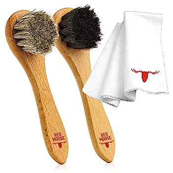 【中古】【輸入品・未使用】OrthoStep 靴磨きキット 3点 靴ブラシとマイクロファイバークリーニングクロスセット [2] プレミアム馬毛クリーニングブラシとXLバフクロス - レ｜スカイマーケットプラス