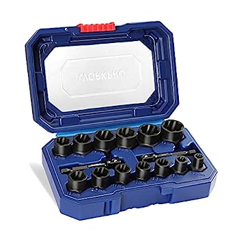 【中古】【インポート品・未当て嵌める】WORKPRO 15点 差しひびき雄捩子\u0026ナットリムーバーセット 3/8in ドライブボルトエクストラクター 剥がれた、傷つけるした、円味を帯びた、錆びた