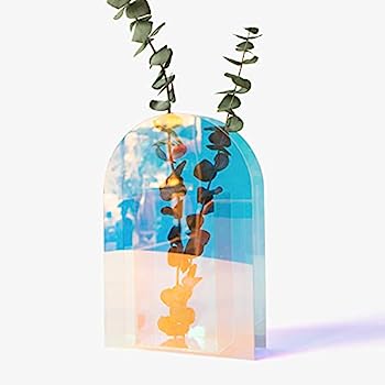 【中古】【輸入品・未使用】玉虫色の花瓶 モダンなホームインテリア