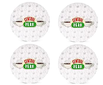 【中古】【輸入品・未使用】Silver Buffalo Friends Central Perk ロゴ メラミンプレート4点セット マルチカラー