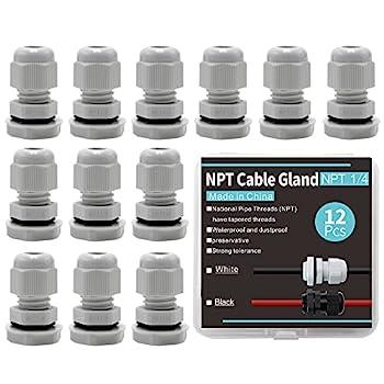 【中古】【輸入品・未使用】Cable Gland 1/4インチ プラスチック ストレインリリーフ コード コネクター 調節可能 3-6.5mm ナイロン 防水 NPT ケーブル グランド スモール 1|スカイマーケットプラス