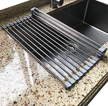 【中古】【輸入品・未使用】Tomorotec ロールアップディッシュ乾燥ラック シンク上 大型食器乾燥ラック 折りたたみ式 SUS304 ステンレススチール 多目的食器水切り キッチン