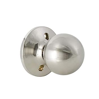【中古】【輸入品・未使用】Knobonly 4個パック 片面ダミードアノブ サテンニッケル仕上げ クラシックラウンドボールドアノブ