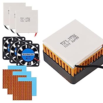 【中古】【輸入品・未使用】ALAMSCN 3セット DIY ペルチェクーラーキット TEC1-12706 半導体熱電クーラー 12V 6A 60W ヒートシンク 冷却 ペルチェプレートモジュール 40mmX4