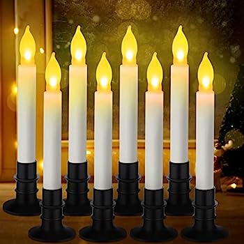 【中古】【輸入品・未使用】Treela 16ピース クリスマスウィンドウキャンドル 電池式キャンドル 取り外し可能なプラスチックベース フレームレスLEDテーパーキャンドル クリ 21,377円
