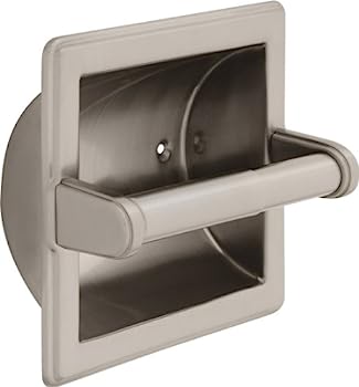 【中古】【輸入品・未使用】Delta Faucet 45072-SN Recessed Paper Holder W/Bevelled Edges, Satin Nickel