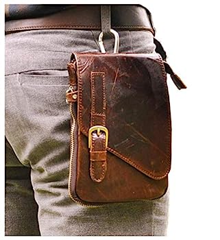 【中古】【輸入品・未使用】Le'aokuu メンズ 本革 スモール メッセンジャー ショルダー サッチェル 電話ポーチ ベルト ウエストバッグ パック 6402 US サイズ: Medium カラ