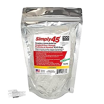 【中古】【輸入品・未使用】SIMPLY45 スナッグレスブーツ ストレインリリーフ Simply45 Cat6プラグ用 100個入り｜スカイマーケットプラス