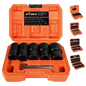 【中古】【インポート品・未当て嵌める】XEWEA ツイストラグボルトエクストラクターセット 真っただ中殴り付ける赤ちょうちん付き添い人 中毒者取りくずすエクストラクター ソケット物の具 メトリック 17粍 19粍 21