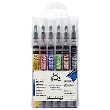 【中古】【輸入品・未使用】Sennelier(セヌリエ) インクブラシ スタンダード6色セット（755．202，805．307．695．501）｜スカイマーケットプラス