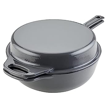 【中古】【輸入品・未使用】Rachael Ray エナメル鋳鉄 3イン1 ダッチオーブン スキレット/ソテーコンボ 2ピース グレー