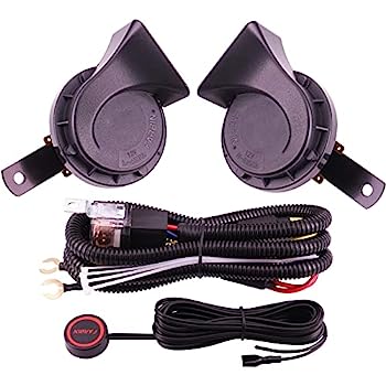 【中古】【輸入品・未使用】AOLIHAN トラック用エアホーン 超大音量トレインホーン 12V 防水 電気カタツムリホーン 車 バイク トラック 電車用ホーン (ワイヤーとボタン付き