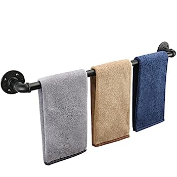 【中古】【インポート品・未当て嵌める】Livabber 製作用パイプタオルバー 飾り気の無いな鉄のかざり付ける 風呂場用ハードウエア タオルバーアクセサリー 高耐久 飾りつけ バスタオルラックホルダー ブラッ