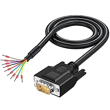【中古】【輸入品・未使用】Jienk 6.56フィート 24AWG DB9 オス RS232 9ピン シリアル延長ケーブル 9ピン 金メッキコネクター ベアワイヤエンドケーブル付き