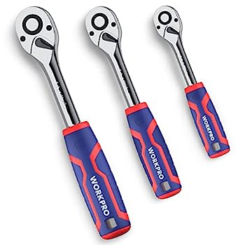 【中古】【輸入品・未使用】WORKPRO ラチェット3点セット 1/4インチ 3/8インチ 1/2インチ クイックリリース リバーシブル 72歯 ドライブソケットレンチ