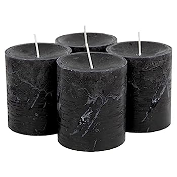 【中古】【輸入品・未使用】SPAAS 素朴なブラックピラーキャンドル - 2.8インチ x 3インチ 無香料ブラックキャンドル - 4個パック 素朴なハロウィンキャンドル ブラックホー｜スカイマーケットプラス