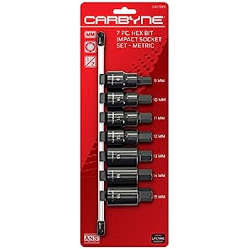 【中古】【輸入品・未使用】CARBYNE 六角ビットインパクトソケット7点セット メトリック S2スチールビット 1/2インチドライブ 9mm~15mm六角 ? アメリカに拠点を置くファミ